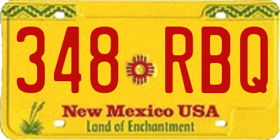 NM license plate 348RBQ