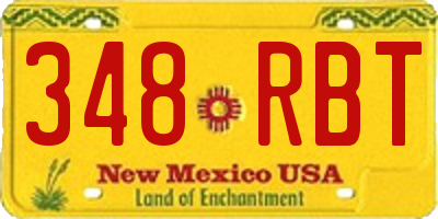 NM license plate 348RBT