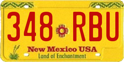 NM license plate 348RBU