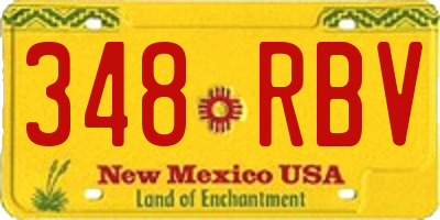 NM license plate 348RBV