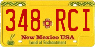 NM license plate 348RCI