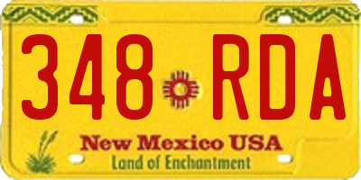 NM license plate 348RDA