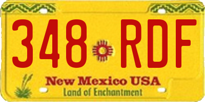 NM license plate 348RDF