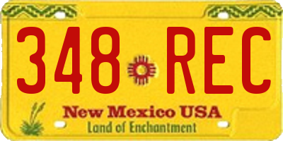 NM license plate 348REC