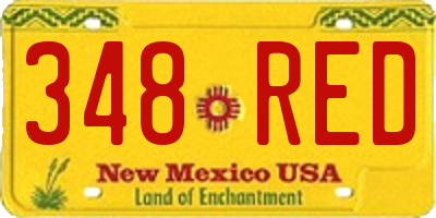 NM license plate 348RED