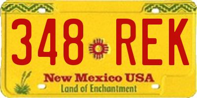 NM license plate 348REK