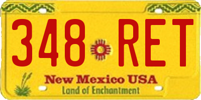 NM license plate 348RET