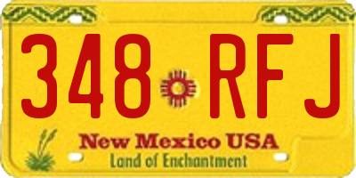 NM license plate 348RFJ