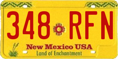 NM license plate 348RFN