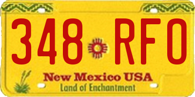 NM license plate 348RFO