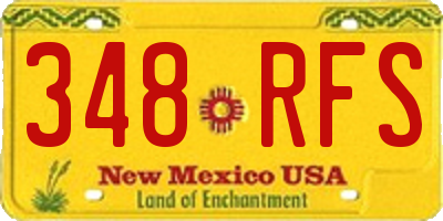 NM license plate 348RFS