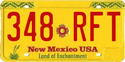 NM license plate 348RFT