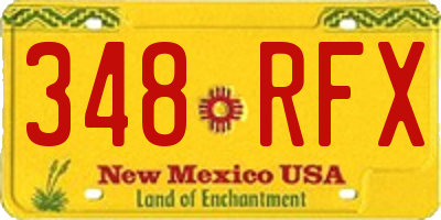 NM license plate 348RFX