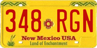 NM license plate 348RGN