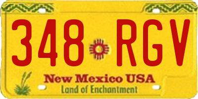 NM license plate 348RGV