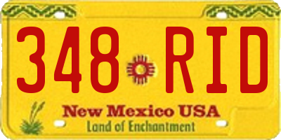 NM license plate 348RID