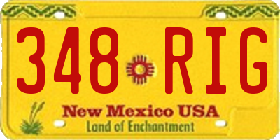 NM license plate 348RIG