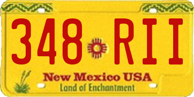 NM license plate 348RII