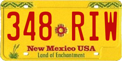 NM license plate 348RIW