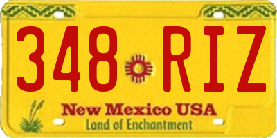 NM license plate 348RIZ