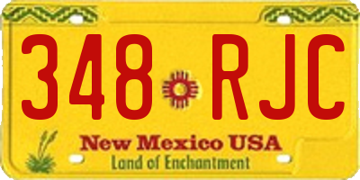NM license plate 348RJC
