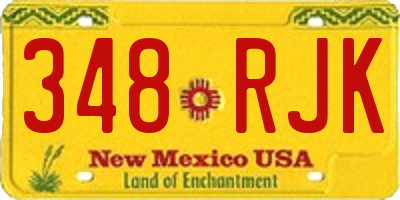 NM license plate 348RJK