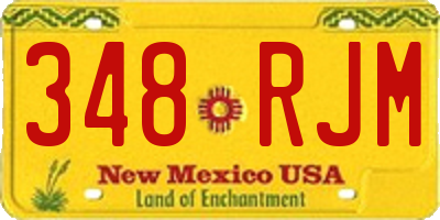 NM license plate 348RJM