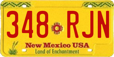 NM license plate 348RJN