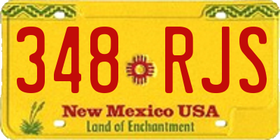 NM license plate 348RJS