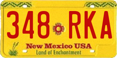 NM license plate 348RKA