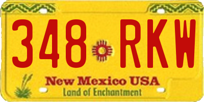 NM license plate 348RKW
