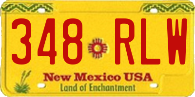 NM license plate 348RLW