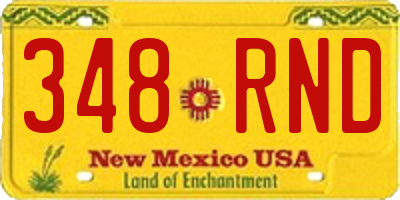 NM license plate 348RND