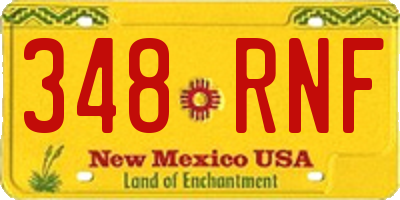 NM license plate 348RNF