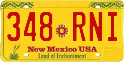 NM license plate 348RNI