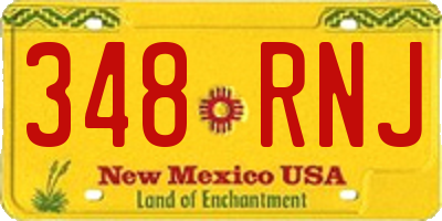 NM license plate 348RNJ