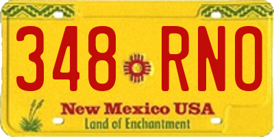 NM license plate 348RNO