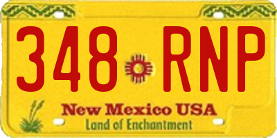 NM license plate 348RNP