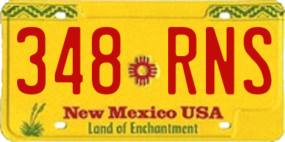 NM license plate 348RNS