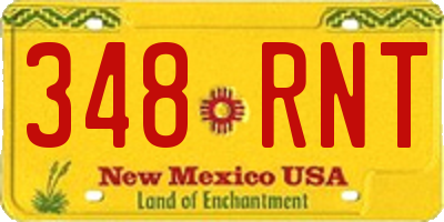 NM license plate 348RNT