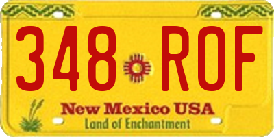 NM license plate 348ROF