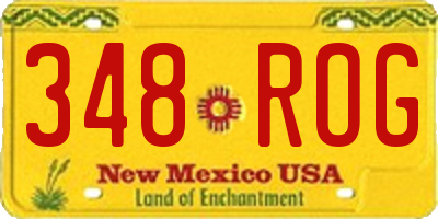 NM license plate 348ROG