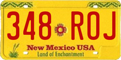 NM license plate 348ROJ
