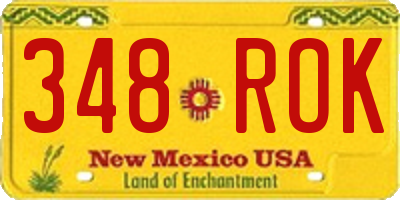 NM license plate 348ROK
