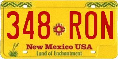 NM license plate 348RON