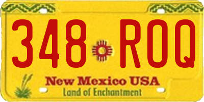 NM license plate 348ROQ