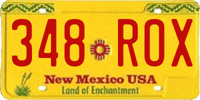 NM license plate 348ROX