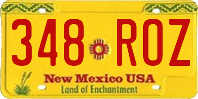 NM license plate 348ROZ