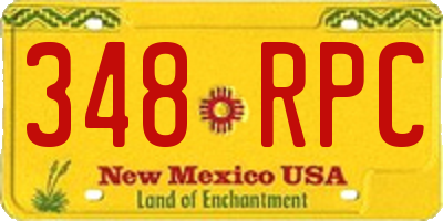 NM license plate 348RPC