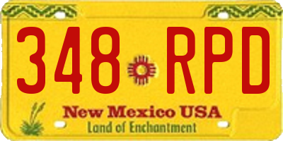 NM license plate 348RPD